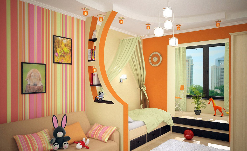 Дизайн детской комнаты в желтых тонах