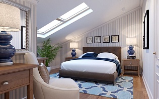 Дизайн гостевой спальни на мансарде